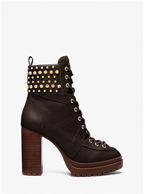 michael kors yvonne boots|Yvonne Studded Leather Boot .